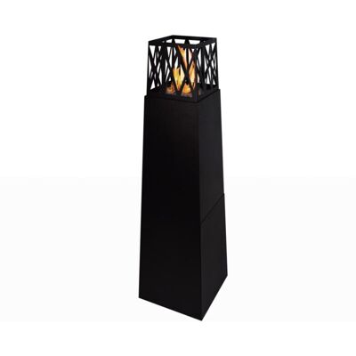DIVINA FIRE Camino Bioetanolo Da Terra Per Esterno Vulcano' In Acciaio Nero 40x40x145 Cm DIVINA FIRE Camino Bioetanolo Da Terra Per Esterno Vulcano' In Acciaio Nero 40x40x145 Cm