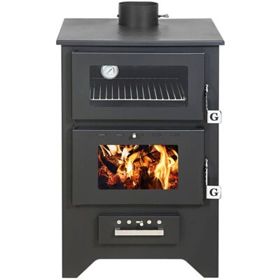 DIVINA FIRE Stufa A Legna Con Forno Silvia Nera 14,6 Kw L50,5xp58,5xh90,5 DIVINA FIRE Stufa A Legna Con Forno Silvia Nera 14,6 Kw L50,5xp58,5xh90,5