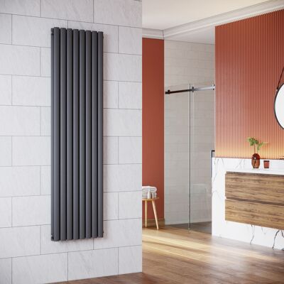 SONNI Design Pannello Radiatore Tubi 1800 X 472 Mm Antracite Doppio Strato Bagno Radiatore Collegamento Centrale Tubi Verticali Radiatore - SONNI Design Pannello Radiatore Tubi 1800 X 472 Mm Antracite Doppio Strato Bagno Radiatore Collegamento Centrale Tubi Verticali Radiatore -
