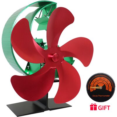 OEM Ventilatore A Cinque Pale, Alimentato A Calore, Per Caminetti. Funzionamento Silenzioso, Fa Circolare L'Aria Calda, Non Necessita Di Batterie. Adatto Per Stufe A Legna. Colore Rosso E Verde. OEM Ventilatore A Cinque Pale, Alimentato A Calore, Per Caminetti. Funzionamento Silenzioso, Fa Circolare L'Aria Calda, Non Necessita Di Batterie. Adatto Per Stufe A Legna. Colore Rosso E Verde.