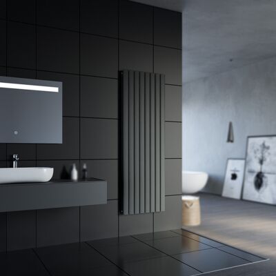 SONNI Design Radiatore A Pannello Piatto 1800x616mm Antracite Radiatore A Pannello Verticale A Connessione Centrale A Doppio Strato - SONNI Design Radiatore A Pannello Piatto 1800x616mm Antracite Radiatore A Pannello Verticale A Connessione Centrale A Doppio Strato -