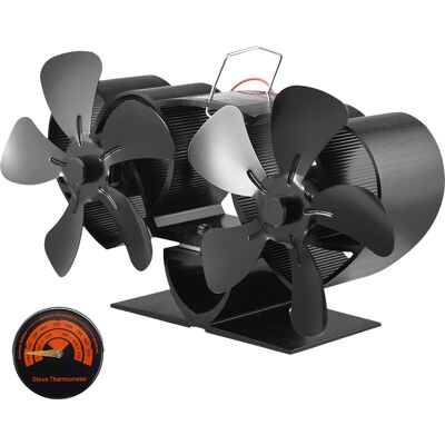 OEM Ventilatore Per Stufa A Doppio Motore, 10 Pale, Azionato Dal Calore, Non Elettrico E Silenzioso, Per Stufe A Legna/pellet/tronchi, Colore Nero. OEM Ventilatore Per Stufa A Doppio Motore, 10 Pale, Azionato Dal Calore, Non Elettrico E Silenzioso, Per Stufe A Legna/pellet/tronchi, Colore Nero.