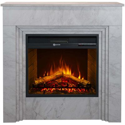 DIVINA FIRE Camino Elettrico Caminetto Da Terra Bellini In Legno Effetto Marmo Bianco Made In Italy L96 X P35 X H96 DIVINA FIRE Camino Elettrico Caminetto Da Terra Bellini In Legno Effetto Marmo Bianco Made In Italy L96 X P35 X H96
