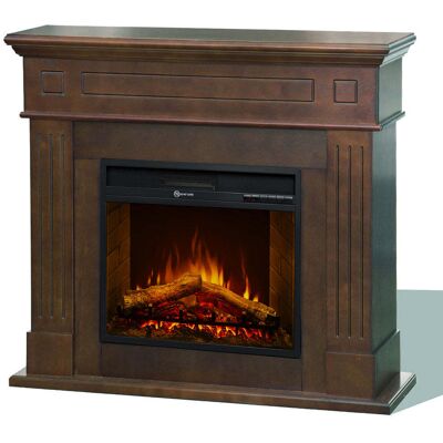 DIVINA FIRE Camino Elettrico Caminetto Da Terra Cambridge In Legno Noce 110x36x100h DIVINA FIRE Camino Elettrico Caminetto Da Terra Cambridge In Legno Noce 110x36x100h