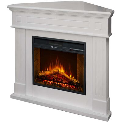 DIVINA FIRE Camino Elettrico Caminetto Da Terra Ad Angolo Ford Bianco L110 X P63 X H102 DIVINA FIRE Camino Elettrico Caminetto Da Terra Ad Angolo Ford Bianco L110 X P63 X H102