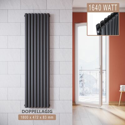 SONNI Radiatore Termosifoni Ad Acqua Calda In Acciaio Radiatore A Pannello Bilayer Design Bagno Soggiorno Radiatore Orizzontale Antracite 1800x472mm 1640w - SONNI Radiatore Termosifoni Ad Acqua Calda In Acciaio Radiatore A Pannello Bilayer Design Bagno Soggiorno Radiatore Orizzontale Antracite 1800x472mm 1640w -