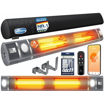 KESSER ® Riscaldatore Infrarossi 3000 W, Led, Wifi, Telecomando - Antracite KESSER ® Riscaldatore Infrarossi 3000 W, Led, Wifi, Telecomando - Antracite