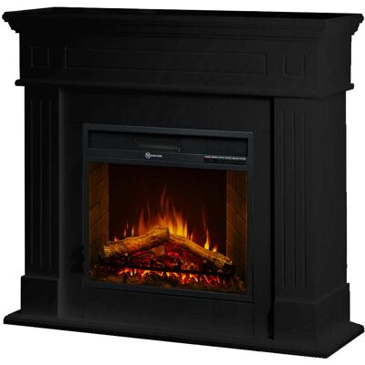 DIVINA FIRE Camino Elettrico Caminetto Da Terra Cambridge In Legno Nero 110x36x100h DIVINA FIRE Camino Elettrico Caminetto Da Terra Cambridge In Legno Nero 110x36x100h