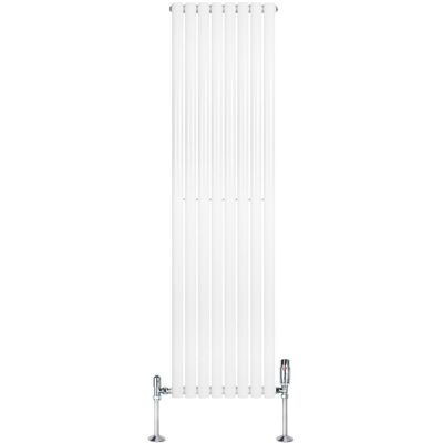 Monster Cable Radiatore Verticale Ovale 1800x480mm Bianco Con Valvole Trv Monster Cable Radiatore Verticale Ovale 1800x480mm Bianco Con Valvole Trv