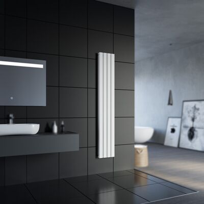 SONNI Design Radiatore A Pannello Piatto 1800x308mm Radiatore A Pannello Bianco Collegamento Centrale Verticale Doppio Strato SONNI Design Radiatore A Pannello Piatto 1800x308mm Radiatore A Pannello Bianco Collegamento Centrale Verticale Doppio Strato