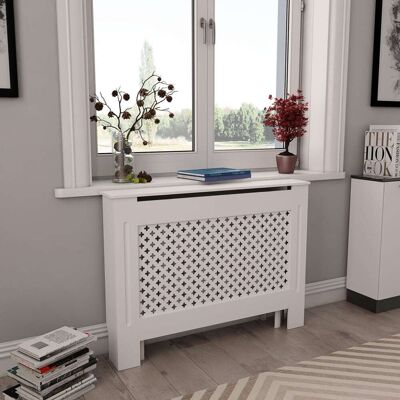 Copertura radiatore MDF bianco vidaXL - Mensola e armadio a parete - Moderna, Durevole, Facile da montare Copertura radiatore MDF bianco vidaXL - Mensola e armadio a parete - Moderna, Durevole, Facile da montare