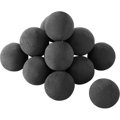 VEVOR Sfere Di Fuoco In Ceramica, 76 Mm, 15 Pezzi, Pietre Laviche Rotonde Per Uso Interno Ed Esterno, Pietre Decorative Per Braciere, Per Caminetti A Propano Gas, Stufe, Cortili, Campeggio, Nero VEVOR Sfere Di Fuoco In Ceramica, 76 Mm, 15 Pezzi, Pietre Laviche Rotonde Per Uso Interno Ed Esterno, Pietre Decorative Per Braciere, Per Caminetti A Propano Gas, Stufe, Cortili, Campeggio, Nero