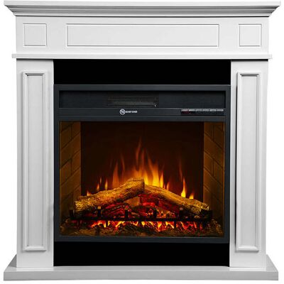 DIVINA FIRE Camino Elettrico Caminetto Da Terra Jefferson In Legno Bianco L 89,5 X H90,5 X P28 DIVINA FIRE Camino Elettrico Caminetto Da Terra Jefferson In Legno Bianco L 89,5 X H90,5 X P28