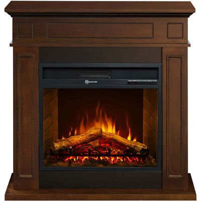 DIVINA FIRE Camino Elettrico Caminetto Da Terra Jefferson In Legno Noce L 89,5 X H90,5 X P28 DIVINA FIRE Camino Elettrico Caminetto Da Terra Jefferson In Legno Noce L 89,5 X H90,5 X P28