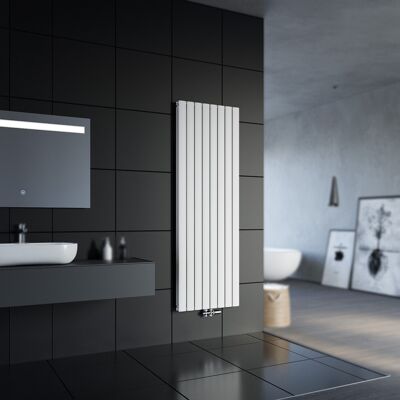 SONNI - Radiatore A Pannello Verticale Radiatore A Pannello Bianco Doppio 1800x616mm Radiatore Riscaldante Con Rubinetto Multiblocco Cromato Blocco Radiatore Termostatico SONNI - Radiatore A Pannello Verticale Radiatore A Pannello Bianco Doppio 1800x616mm Radiatore Riscaldante Con Rubinetto Multiblocco Cromato Blocco Radiatore Termostatico