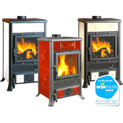 NORDICA Stufa A Legna Con Rivestimento In Maiolica 8,8 Kw Rossella R1 Liberty Extraflame - Beige NORDICA Stufa A Legna Con Rivestimento In Maiolica 8,8 Kw Rossella R1 Liberty Extraflame - Beige