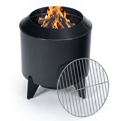 RELAXDAYS Braciere Senza Fumo, 2 In 1 Con Griglia, Acciaio, Hxø: 46x52 Cm, Smaltato, Focolare A Bassa Emissione, Nero RELAXDAYS Braciere Senza Fumo, 2 In 1 Con Griglia, Acciaio, Hxø: 46x52 Cm, Smaltato, Focolare A Bassa Emissione, Nero