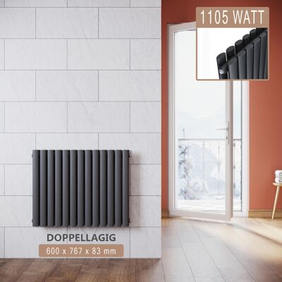 SONNI Radiatore Termosifoni Ad Acqua Calda In Acciaio Radiatore A Pannello Bilayer Design Bagno Soggiorno Radiatore Orizzontale Antracite 600x767mm 1105w SONNI Radiatore Termosifoni Ad Acqua Calda In Acciaio Radiatore A Pannello Bilayer Design Bagno Soggiorno Radiatore Orizzontale Antracite 600x767mm 1105w