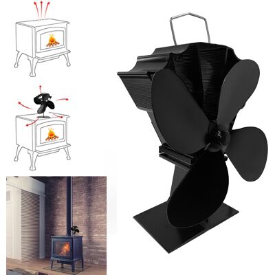 VISTRECK Ventilatore A 4 Pale Per Stufe A Legna, Distribuzione Efficiente Del Calore Per Stufe A Legna E Stufe A Legna VISTRECK Ventilatore A 4 Pale Per Stufe A Legna, Distribuzione Efficiente Del Calore Per Stufe A Legna E Stufe A Legna