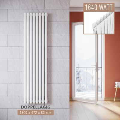 SONNI Radiatore Termosifoni Ad Acqua Calda In Acciaio Radiatore A Pannello Bilayer Design Bagno Soggiorno Radiatore Orizzontale Bianco 1800x472mm 1640w - SONNI Radiatore Termosifoni Ad Acqua Calda In Acciaio Radiatore A Pannello Bilayer Design Bagno Soggiorno Radiatore Orizzontale Bianco 1800x472mm 1640w -