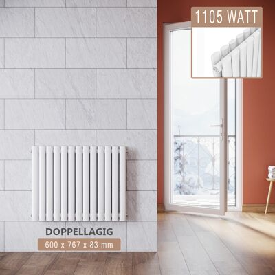 SONNI Radiatore Termosifoni Ad Acqua Calda In Acciaio Radiatore A Pannello Bilayer Design Bagno Soggiorno Radiatore Orizzontale Bianco 600x767mm 1105w - SONNI Radiatore Termosifoni Ad Acqua Calda In Acciaio Radiatore A Pannello Bilayer Design Bagno Soggiorno Radiatore Orizzontale Bianco 600x767mm 1105w -