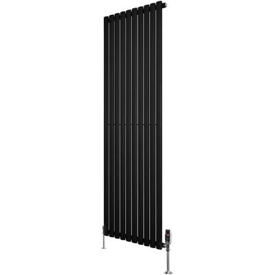 Monster Cable Radiatore Verticale Ovale 1800x600mm Nero Con Valvole Trv Monster Cable Radiatore Verticale Ovale 1800x600mm Nero Con Valvole Trv