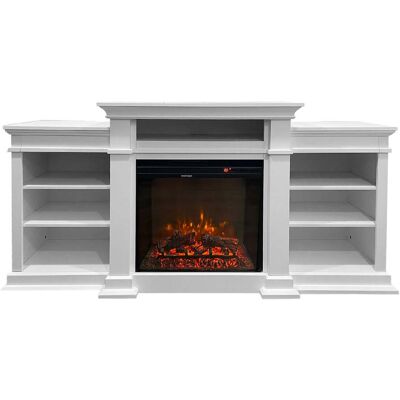 DIVINA FIRE Camino Elettrico Caminetto Da Terra Biden In Legno Bianco L179 X P48 X H85 DIVINA FIRE Camino Elettrico Caminetto Da Terra Biden In Legno Bianco L179 X P48 X H85