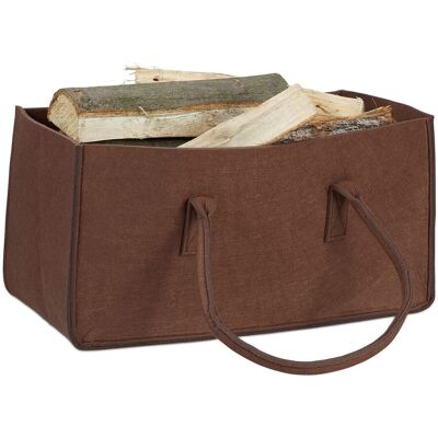 RELAXDAYS Borsa Portalegna Per Camino In Feltro Cesto Portatile Portariviste Pieghevole Hxlxp: 25 X 25 X 50 Cm Marrone - RELAXDAYS Borsa Portalegna Per Camino In Feltro Cesto Portatile Portariviste Pieghevole Hxlxp: 25 X 25 X 50 Cm Marrone -