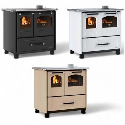 NORDICA Cucina A Legna 7,5 Kw In Acciaio Smaltato Con Forno E Piastra Cottura In Ghisa Family - Nero NORDICA Cucina A Legna 7,5 Kw In Acciaio Smaltato Con Forno E Piastra Cottura In Ghisa Family - Nero
