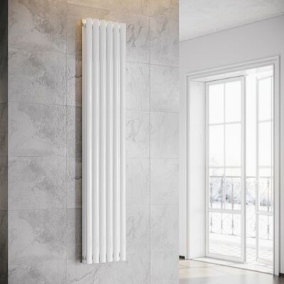 SONNI Design Radiatore Tubolare 350x1800mm Bianco Radiatore A Pannello Ovale Collegamento Centrale Verticale Doppio Strato - SONNI Design Radiatore Tubolare 350x1800mm Bianco Radiatore A Pannello Ovale Collegamento Centrale Verticale Doppio Strato -