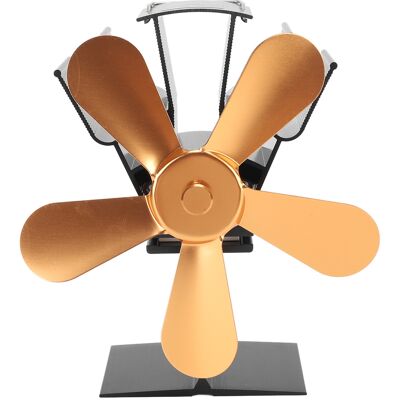 VISTRECK Ventilatore Per Stufa A Legna 5 Pale Per Camino Alimentato A Calore Per Bruciare Pellet Bruciatore Per Tronchi Verticale Rettangolare Oro VISTRECK Ventilatore Per Stufa A Legna 5 Pale Per Camino Alimentato A Calore Per Bruciare Pellet Bruciatore Per Tronchi Verticale Rettangolare Oro