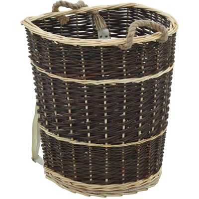 VIDAXL Cesta Per Legna Con Spallacci 44,5x37x50cm Salice Naturale - VIDAXL Cesta Per Legna Con Spallacci 44,5x37x50cm Salice Naturale -