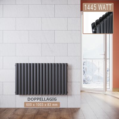 SONNI Radiatore Termosifoni Ad Acqua Calda In Acciaio Radiatore A Pannello Bilayer Design Bagno Soggiorno Radiatore Orizzontale Antracite 600x1003mm 1445w - SONNI Radiatore Termosifoni Ad Acqua Calda In Acciaio Radiatore A Pannello Bilayer Design Bagno Soggiorno Radiatore Orizzontale Antracite 600x1003mm 1445w -