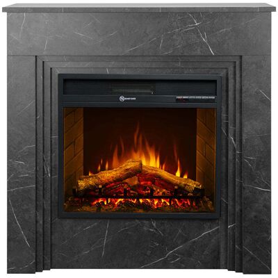 DIVINA FIRE Camino Elettrico Caminetto Da Terra Bellini In Legno Effetto Marmo Nero Made In Italy L96 X P35 X H96 DIVINA FIRE Camino Elettrico Caminetto Da Terra Bellini In Legno Effetto Marmo Nero Made In Italy L96 X P35 X H96