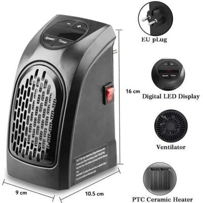 LIIYIELA Radiatore Elettrico - Termoventilatore - Potente Mini Termoventilatore Da 300 W - Nero - Programmabile LIIYIELA Radiatore Elettrico - Termoventilatore - Potente Mini Termoventilatore Da 300 W - Nero - Programmabile