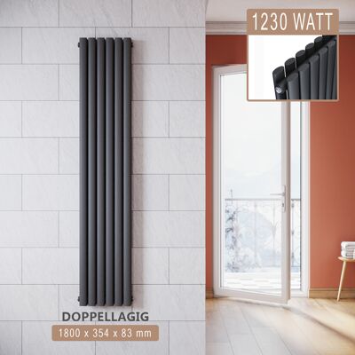 SONNI Radiatore Termosifoni Ad Acqua Calda In Acciaio Radiatore A Pannello Bilayer Design Bagno Soggiorno Radiatore Orizzontale Antracite 1800x354mm 1230w - SONNI Radiatore Termosifoni Ad Acqua Calda In Acciaio Radiatore A Pannello Bilayer Design Bagno Soggiorno Radiatore Orizzontale Antracite 1800x354mm 1230w -