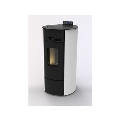 MARCA Stufa A Pellet Ventilata 8,10 Kw Bianco Per 226 M³, 5 Stelle, Modello Round Arge MARCA Stufa A Pellet Ventilata 8,10 Kw Bianco Per 226 M³, 5 Stelle, Modello Round Arge