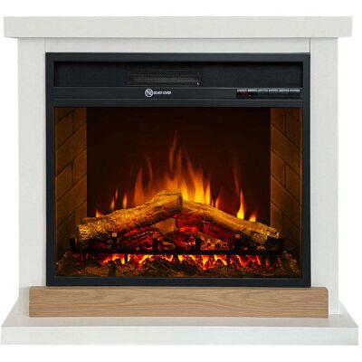 DIVINA FIRE Camino Elettrico Caminetto Da Terra Stoccolma In Legno Bianco L75xp28xh70 Cm DIVINA FIRE Camino Elettrico Caminetto Da Terra Stoccolma In Legno Bianco L75xp28xh70 Cm