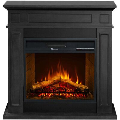 DIVINA FIRE Camino Elettrico Caminetto Da Terra Jefferson In Legno Nero L 89,5 X H90,5 X P28 DIVINA FIRE Camino Elettrico Caminetto Da Terra Jefferson In Legno Nero L 89,5 X H90,5 X P28
