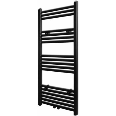 VIDAXL Radiatore Centrale Portasciugamano Dritto Nero 500 X 1160 Mm - VIDAXL Radiatore Centrale Portasciugamano Dritto Nero 500 X 1160 Mm -