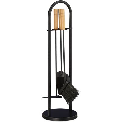 RELAXDAYS Set Attrezzi Da Camino, 4 Accessori, Attizzatoio, Paletta, Scopino, Hd: 68,5x20 Cm, Portautensili, Nero Natura RELAXDAYS Set Attrezzi Da Camino, 4 Accessori, Attizzatoio, Paletta, Scopino, Hd: 68,5x20 Cm, Portautensili, Nero Natura
