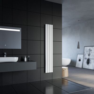 SONNI Design Radiatore A Pannello Piatto 1800x308mm Radiatore A Pannello Bianco Collegamento Centrale Verticale Doppio Strato SONNI Design Radiatore A Pannello Piatto 1800x308mm Radiatore A Pannello Bianco Collegamento Centrale Verticale Doppio Strato