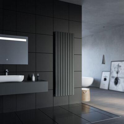 SONNI Design Radiatore A Pannello Piatto 1800x616mm Antracite Radiatore A Pannello Verticale A Connessione Centrale A Doppio Strato - SONNI Design Radiatore A Pannello Piatto 1800x616mm Antracite Radiatore A Pannello Verticale A Connessione Centrale A Doppio Strato -