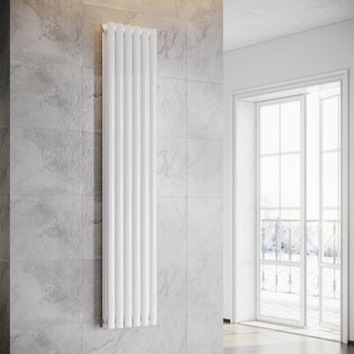 SONNI Design Radiatore Tubolare 350x1800mm Bianco Radiatore A Pannello Ovale Collegamento Centrale Verticale Doppio Strato - SONNI Design Radiatore Tubolare 350x1800mm Bianco Radiatore A Pannello Ovale Collegamento Centrale Verticale Doppio Strato -