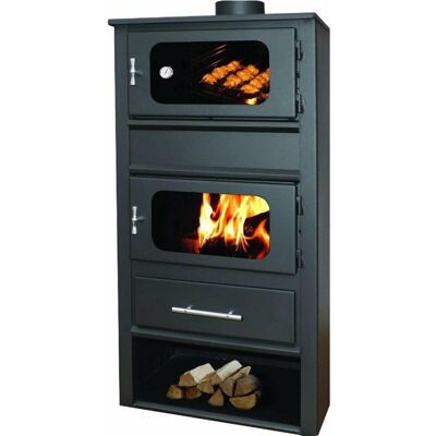 MEGASHOPITALIA Stufa A Legna E Carbone Con Forno Idro In Acciaio 10,8 Kw Con Termostufa Caldaia MEGASHOPITALIA Stufa A Legna E Carbone Con Forno Idro In Acciaio 10,8 Kw Con Termostufa Caldaia