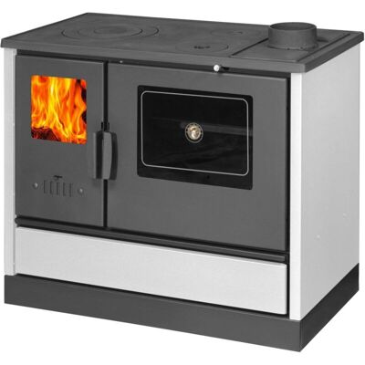 FRASCHETTI Cucina Stufa Riscaldamento A Legna Con Forno Focolare In Ghisa Con Post Combustione 7,9 Kw Social Bianca FRASCHETTI Cucina Stufa Riscaldamento A Legna Con Forno Focolare In Ghisa Con Post Combustione 7,9 Kw Social Bianca