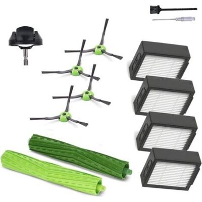 ABYSSE Pièces De Rechange Et Accessoires Pour Aspirateur Irobot Roomba J7 I7 I6 I3 I4 I2 I5 I8 I1+/plus E5 E6 I E J Series, 1 Jeu De Brosses À Rouleaux En Caoutchouc, 1 Roulette Avant, 4 Filtres, 4 Brosses L ABYSSE Pièces De Rechange Et Accessoires Pour Aspirateur Irobot Roomba J7 I7 I6 I3 I4 I2 I5 I8 I1+/plus E5 E6 I E J Series, 1 Jeu De Brosses À Rouleaux En Caoutchouc, 1 Roulette Avant, 4 Filtres, 4 Brosses L