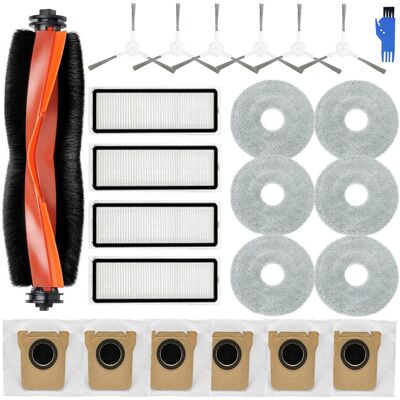 HABITEX Kit Di 23 Accessori Per Aspirapolvere Robot Xiaomi X20+/x10 Plus, 1 Spazzola Principale, 4 Filtri Hepa, 6 Salviette, 6 Sacchetti Per Polvere, 6 Spazzole Laterali HABITEX Kit Di 23 Accessori Per Aspirapolvere Robot Xiaomi X20+/x10 Plus, 1 Spazzola Principale, 4 Filtri Hepa, 6 Salviette, 6 Sacchetti Per Polvere, 6 Spazzole Laterali