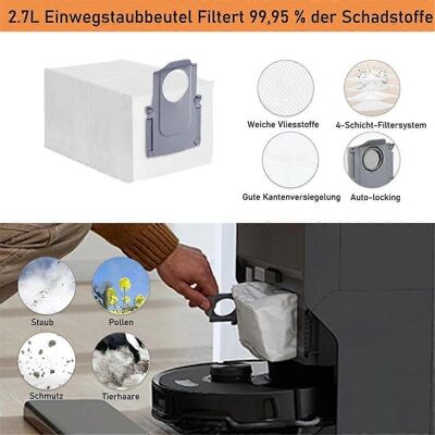 Unbranded Ricambi Per L'Aspirapolvere Robot S8 Maxv Ultra: Spazzola Principale, Filtro Hepa, Panno Per La Pulizia, Sacchetto Raccoglipolvere. Unbranded Ricambi Per L'Aspirapolvere Robot S8 Maxv Ultra: Spazzola Principale, Filtro Hepa, Panno Per La Pulizia, Sacchetto Raccoglipolvere.