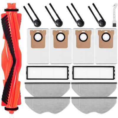 HABITEX Kit Accessori Per Xiaomi H40 Robot Aspiratore: 1 Spazzola Principale, 4 Spazzole Laterali, 2 Filtri, 4 Panni, 4 Sacchetti Per Polvere, 1 Spazzola Pulizia. HABITEX Kit Accessori Per Xiaomi H40 Robot Aspiratore: 1 Spazzola Principale, 4 Spazzole Laterali, 2 Filtri, 4 Panni, 4 Sacchetti Per Polvere, 1 Spazzola Pulizia.